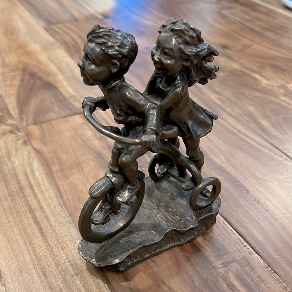Mark Hopkins “Faster Faster” Limited Edition Bronze Sculpture Kids Tricycle